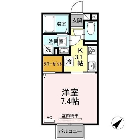 カレッジタウン　E・F棟の物件間取画像